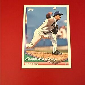 Topps Dodgers  Pedro Martinez Mint condition Card with Blue and Green Accents